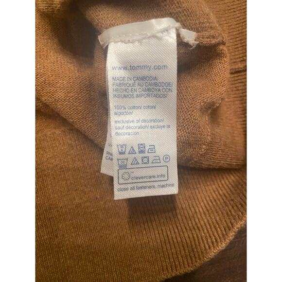 Tommy Hilfiger Camel Brown Cotton Button-Up Cardigan Sweater Women’s Size Large - Picture 8 of 9